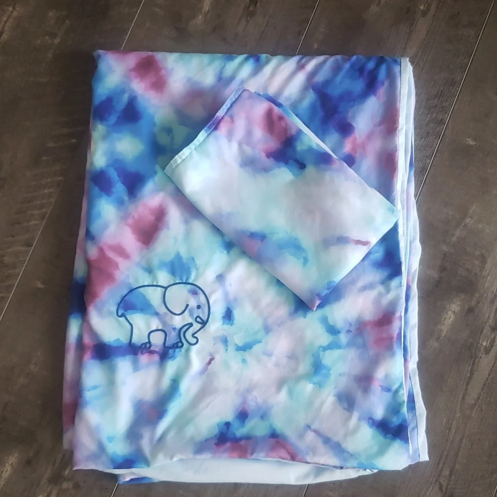 Twin Ivory Ella Izzie Tie Dye Comforter cover Duvet cover + One Standard sham